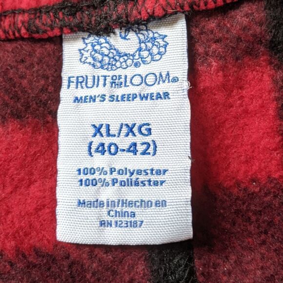 Fruit of the Loom Buffalo Plaid Red Sleep Pants with Pockets XL 40-42 - Picture 3 of 4
